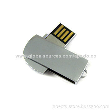 Mini Metal Swivel USB Flash Drives, Customized Packaging Types/Logos Accepted, 256MB to 32GB